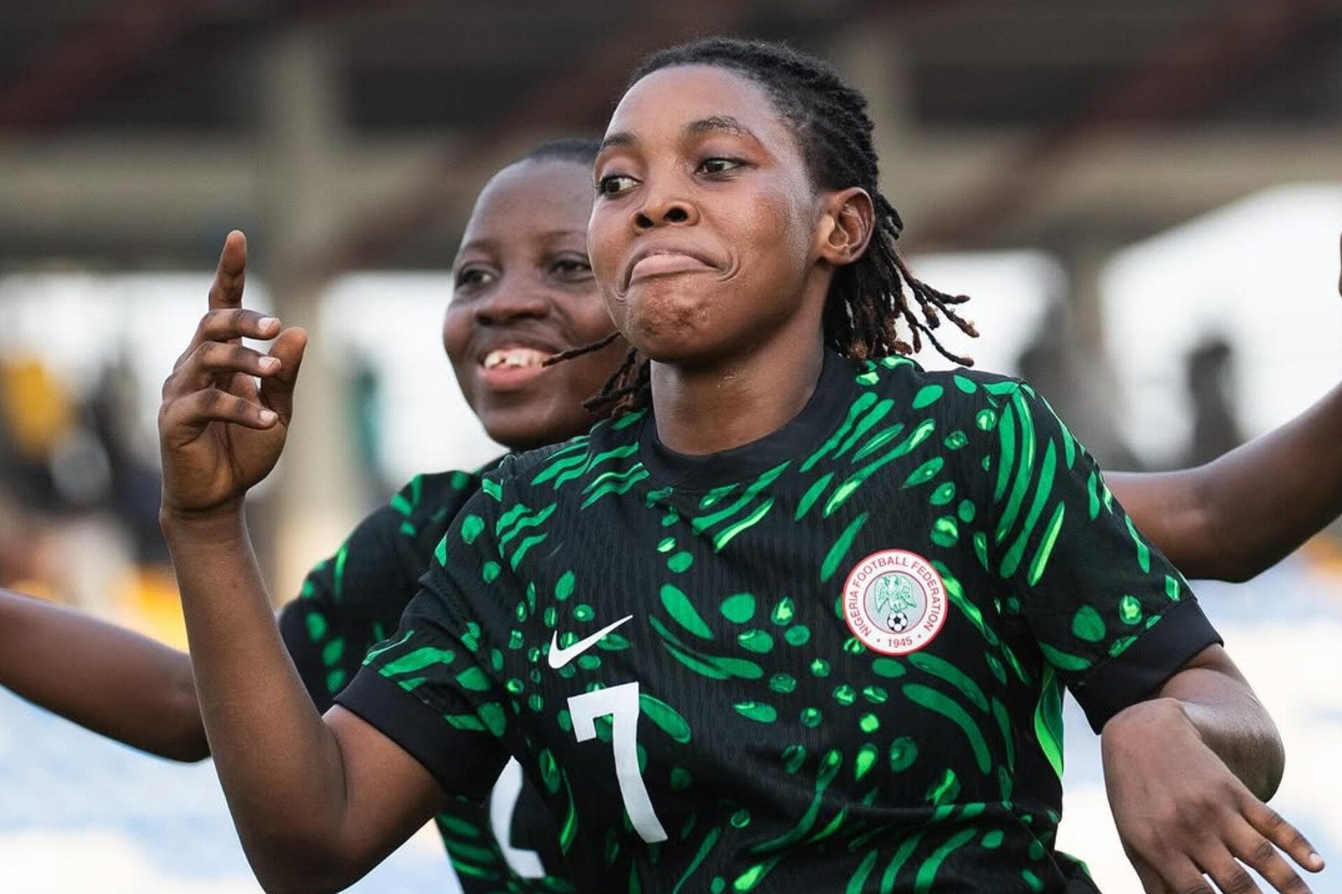 Flamingos Players Celebrate Goal vs South Africa. Credit: NFF on IG