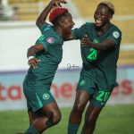 Deborah Abiodun and Ijamulisi celebrates Nigeria's winning goal
