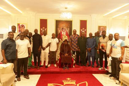 Olu of Warri with Ex Super Eagles players and Government functionaries