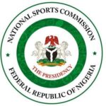 Circular emblem of Nigerias National Sports Commission with the national coat of arms at the center and The Presidency banner outer ring reads Federal Republic of Nigeria  trybalnews