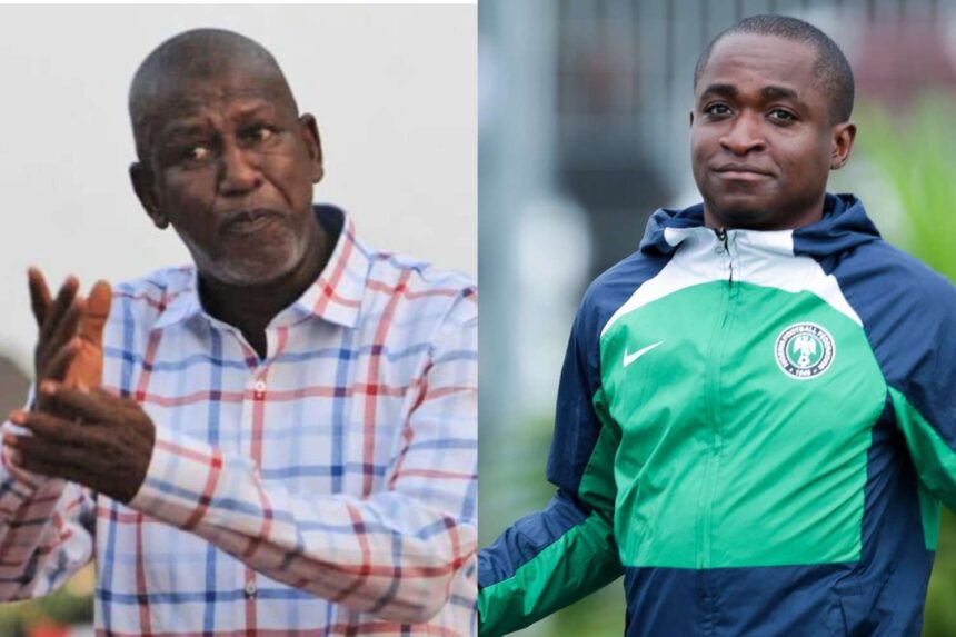 Two men shown side by side left an older man in a plaid shirt gesturing with his hands right a young man in a green and blue athletic jacket  trybalnews