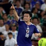 Japans forward 18 Ayase Ueda celebrates after scoring his team second goal during the 2026 World Cup Group F football match between Tunisia and Japan at the Monterrey Stadium in Guadalupe Mexico on June 20 2026 Photo by Julio Cesar AGUILAR  AFP via Getty Images  trybalnews