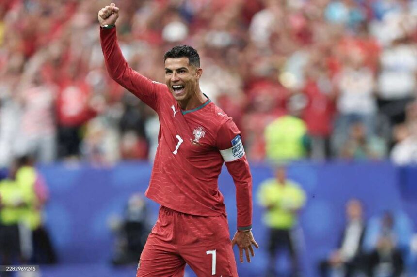Cristiano Ronaldo 7 of Portugal celebrates the teams second goal scored by teammate Nuno Mendes 25 of Portugal during the FIFA World Cup 2026 Group K match between Portugal and Uzbekistan at Houston Stadium on June 23 2026 in Houston Texas Photo by Omar VegaGetty Images  trybalnews