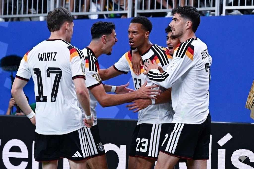 Felix Nmecha of Germany celebrates his goal during the FIFA World Cup 2026 Group E match between Germany and Curacao at Houston Stadium on June 14 2026 in Houston Texas   trybalnews