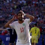 Ismael Saibari of Morocco celebrates after scoring first goal vs Scotland FIFA World Cup 2026 Group C at Boston Stadium  trybalnews
