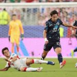 Paraguay midfielder Matias Galarza is tackled by Turkeys Arda Guler during FIFA World Cup 2026 Group D match at San Francisco Bay Area Stadium in Santa Clara California June 19 2026  trybalnews
