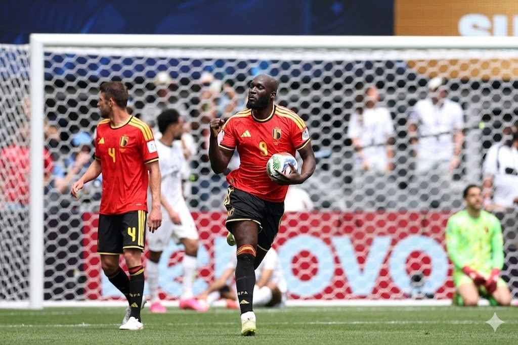 Romelu Lukaku 9 of Belgium celebrates an own goal by Mohamed Hany 3 of Egypt during the FIFA World Cup 2026 Group G match between Belgium and Egypt at Seattle Stadium on June 15 2026 in Seattle Washington  trybalnews