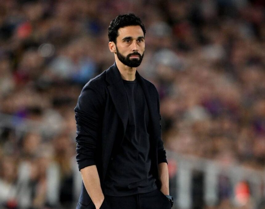 Alvaro Arbeloa former head coach of Real Madrid stands on the sideline during the LaLiga EA Sports match between FC Barcelona and Real Madrid CF at Spotify Camp Nou in Barcelona Spain on May 10 2026  trybalnews