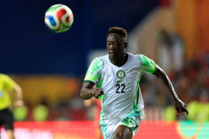 Akor Adams of Nigeria during the friendly match between Portugal and Nigeria at Dr. Magalhaes Pessoa on June 10, 2026 in Leiria, Portugal. (Photo by Joao Rico/Icon Sport via Getty Images)