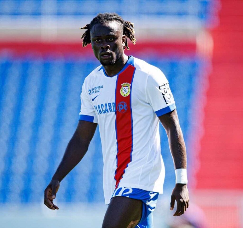 Isaac James Trybal News Super Eagles new invitee Isaac James in action for FC Alverca during the Liga Portugal Betclic match against CD Santa Clara at Complexo Desportivo FC Alverca in Alverca do Ribatejo Portugal trybalnews