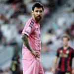 Lionel Messi of Inter Miami CF stands with hands on hips wearing a pink home jersey during the MLS match between Inter Miami CF and Atlanta United FC at Miami Freedom Park in Miami Florida on September 5 2026  trybalnews