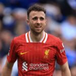 Diogo Jota wearing Liverpools red home kit during Chelsea vs Liverpool Premier League fixture at Stamford Bridge  trybalnews