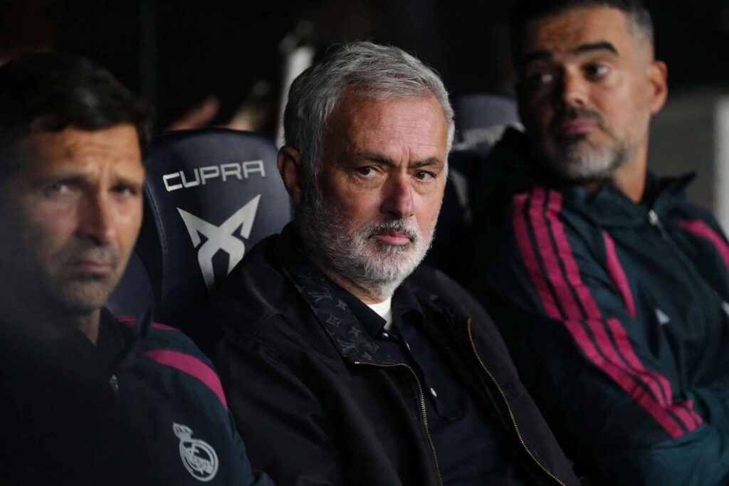 Jose Mourinho Trybal News Real Madrid head coach Jose Mourinho sitting on the bench during LaLiga match against Barcelona at Spotify Camp Nou trybalnews